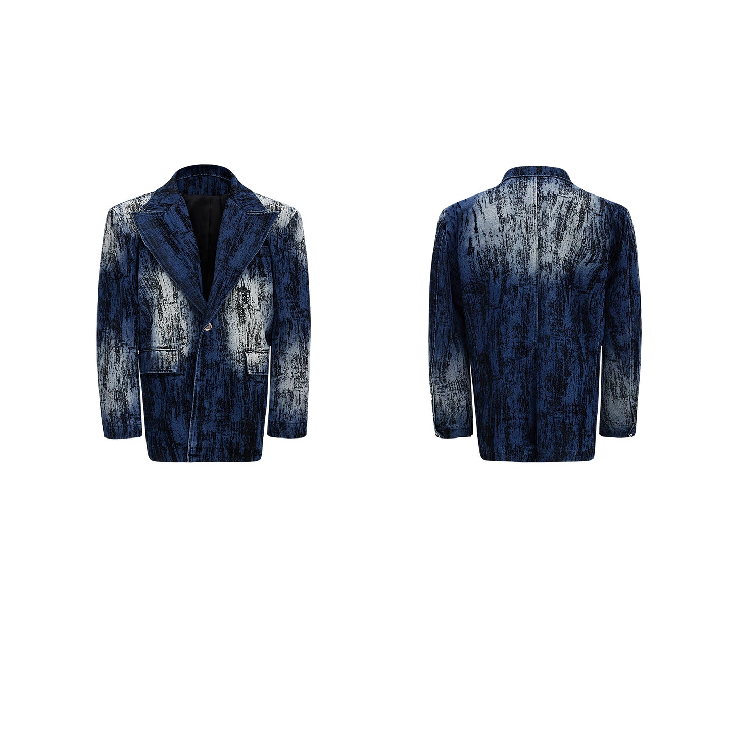 【24s Oct.】Tie-Dye Shoulder Denim Blazer