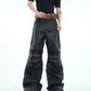 【25s Mar.】Deconstructed Metal Zipper High-Waisted Pleated Faux Leather Pants