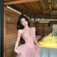 【25s Apr.】French Halter V-Neck Corset Waist Dress