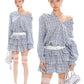 【25s Apr.】Vintage Plaid Loose-Fit Two-Piece Skirt Set