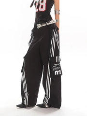 【25s June.】Bow Stripe Vintage Wide-Leg Jeans