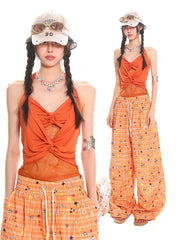 【25s Jul.】Twist Lace Panel Low-Cut Camisole