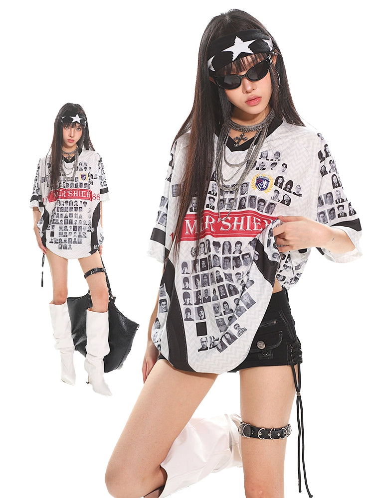 【25s Jul.】Newspaper Graphic Vintage Street Tee