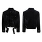 【25s Aug.】Metal-Panel Cropped Croc Leather Jacket