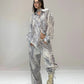 【25s Aug.】Snake Print Casual Shirt / Straight Pants