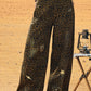 【25s Aug.】Washed Blue Leopard Embroidered Flared Jeans