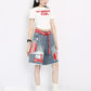 【25s Aug.】Vintage Striped Patchwork Distressed Denim Shorts