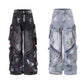 【25s Aug.】Graffiti Multi-Pocket Loose Draped Wide-Leg Jeans