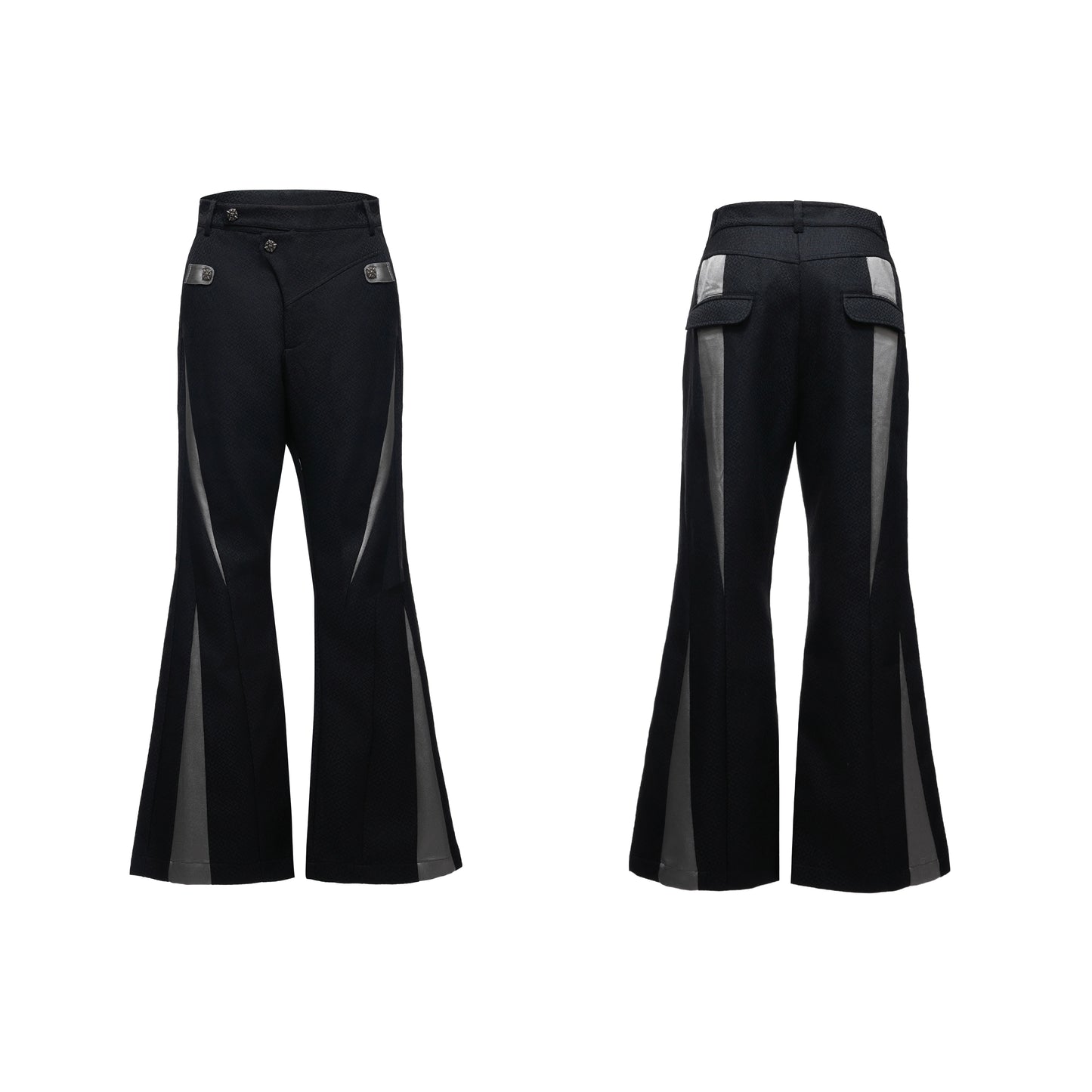 【25s Aug.】Colorblock Patchwork Flared Tailored Pants