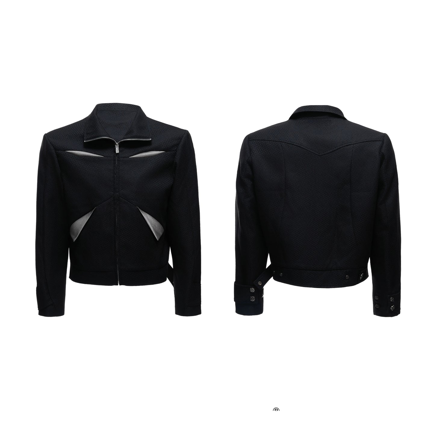【25s Aug.】Colorblock Patchwork Cropped Jacket and Flared Pants Set