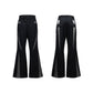 【25s Aug.】Colorblock Patchwork Cropped Jacket and Flared Pants Set