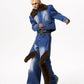 【25s Oct.】Plush Patchwork Denim Distressed Design Jacket / Jeans