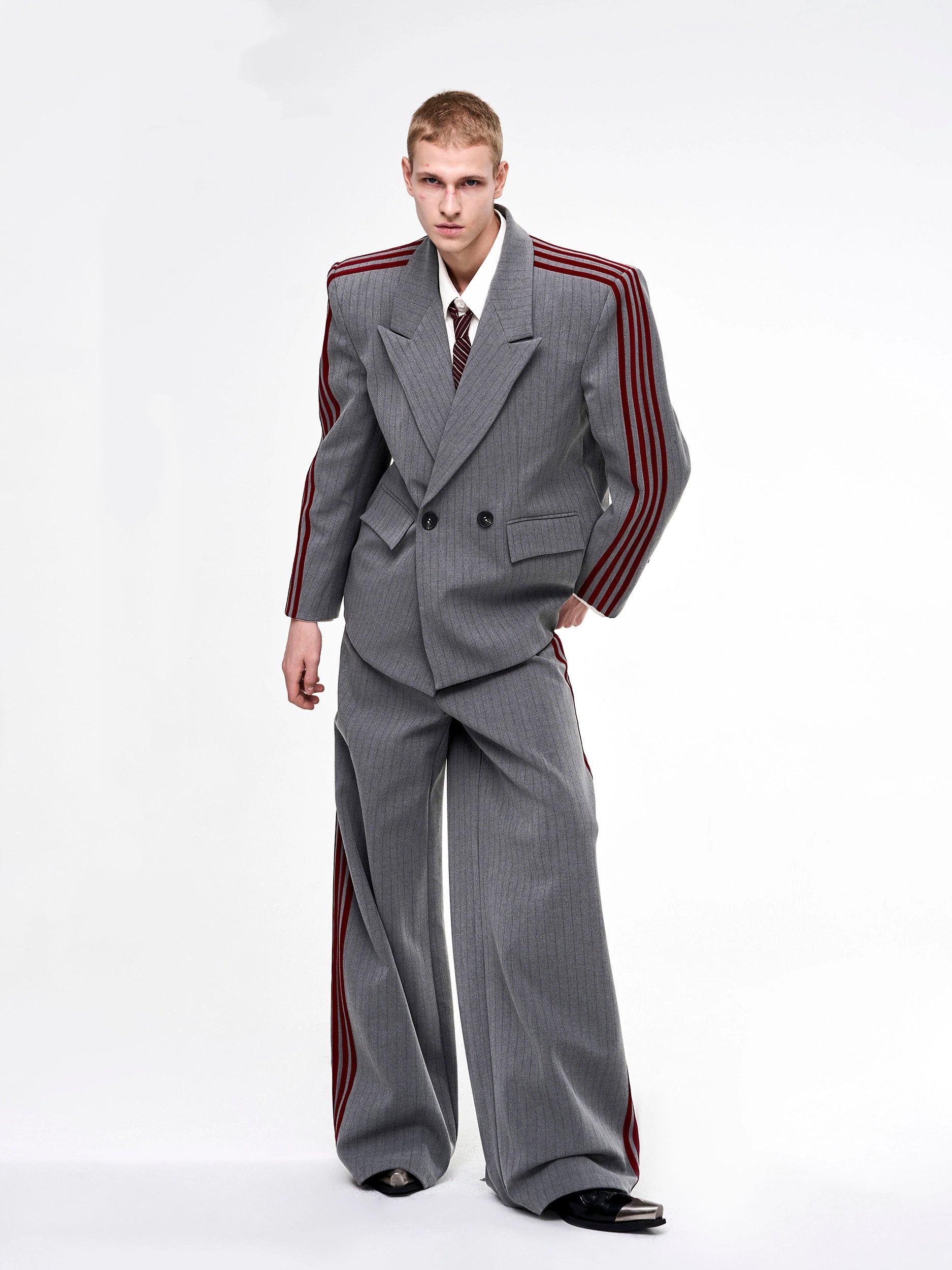 【25s Oct.】Vertical Striped Double-breasted Elegant Suit