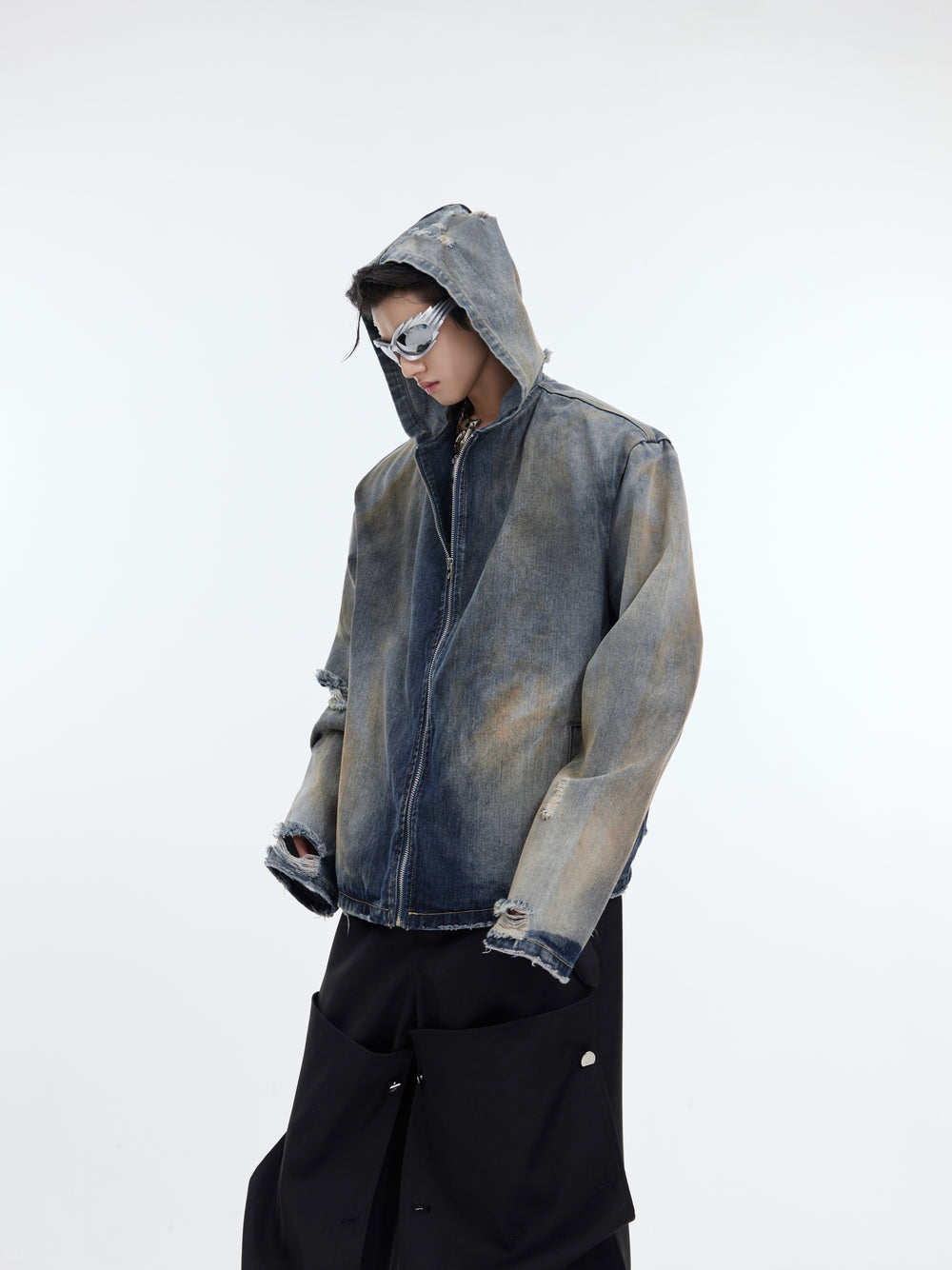 【24s January.】Retro Distressed Hooded Denim Jacket ArtsKoreanMan
