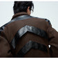 【25s Oct.】Glossy Paneled Deconstructed Leather Jacket
