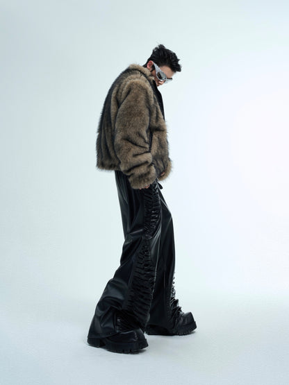 【24s Nov.】Furry PU Leather Coat