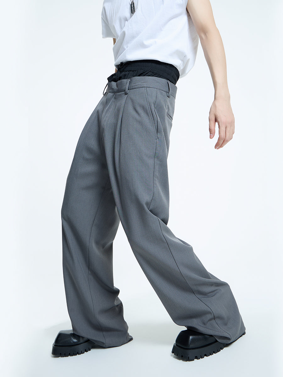 【23s September.】Double Layer High Waist Relaxed Pants -M