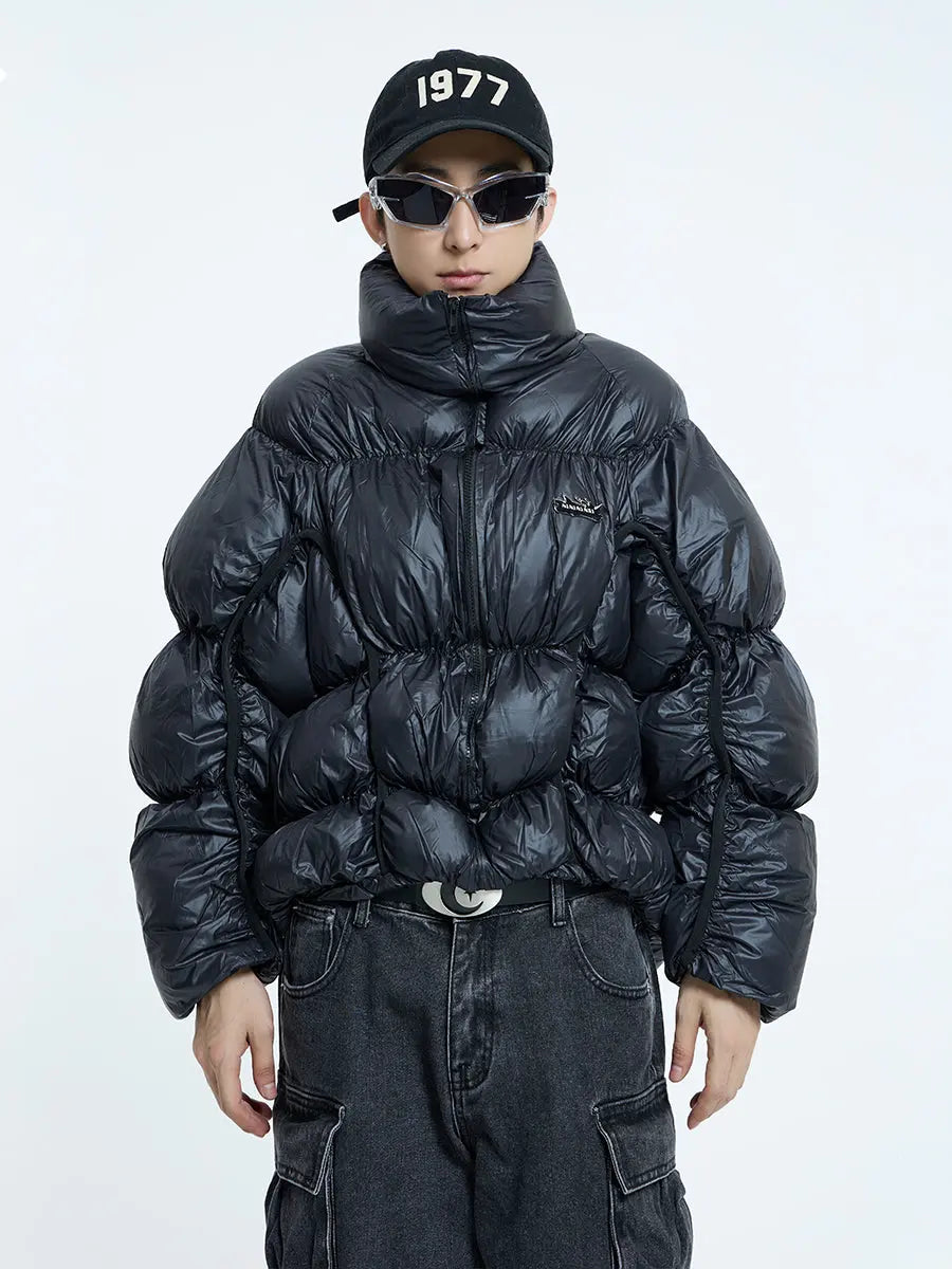 【23s September.】Irregular Pleat Stand Collar Cotton Jacket ArtsKoreanMan