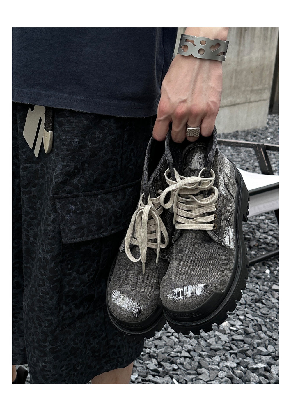 Denim canvas thick-soled Martin boots ArtsKoreanMan