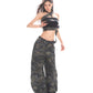 【25s Mar.】Punk Camouflage Belted Crop Top