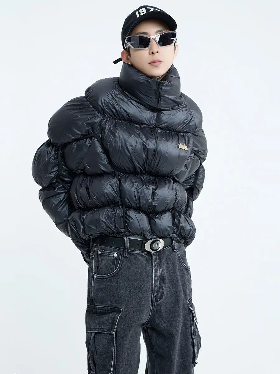 【23s September.】Irregular Pleat Stand Collar Cotton Jacket ArtsKoreanMan