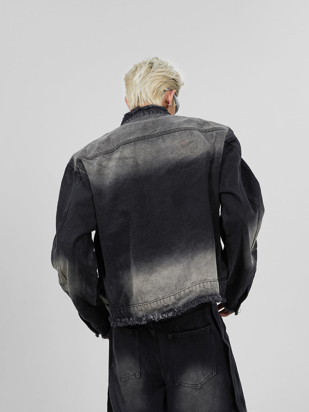 【23s November.】Distressed Brushed Stand Collar Denim Jacket ArtsKoreanMan