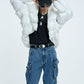 【23s September.】Irregular Pleat Stand Collar Cotton Jacket -L