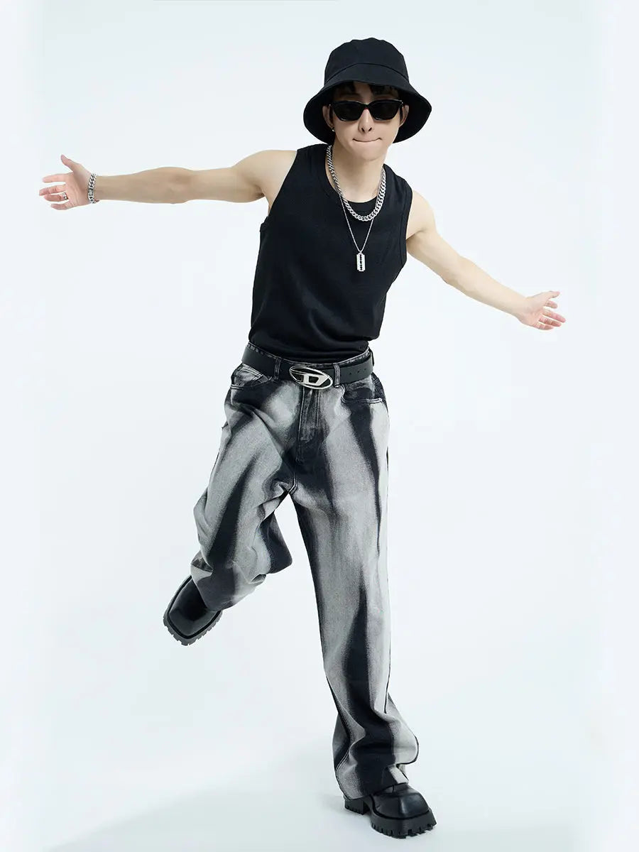 【23s September.】Relaxed tie-dye straight-leg jeans ArtsKoreanMan