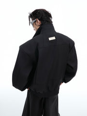 【24s Oct.】Pleated Tightening Shoulder Pads Design Sense Biker Jacket ArtsKoreanMan
