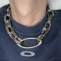 Keychain Double Ring Titanium Alloy Necklace ArtsKoreanMan