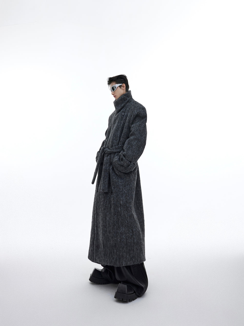 【23s November.】Double Layer Thickened Strappy Woolen Coat ArtsKoreanMan