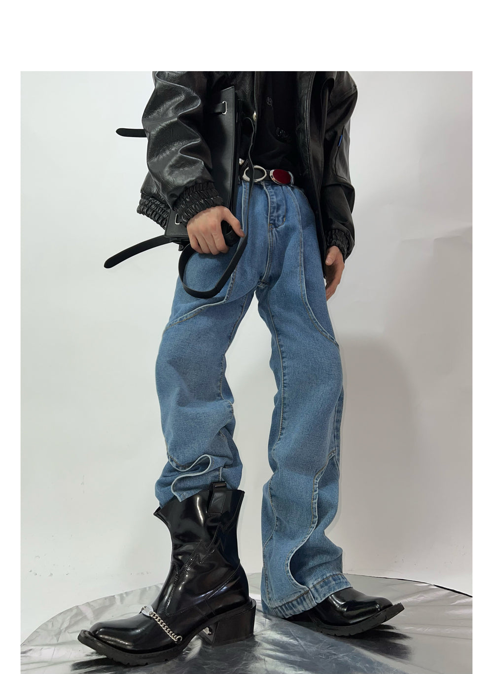 Double Layer Design Jeans ArtsKoreanMan