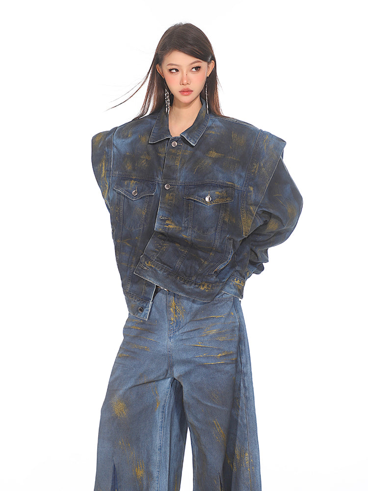 【24s Oct.】Denim Gold Gradient Jacket ArtsKoreanMan