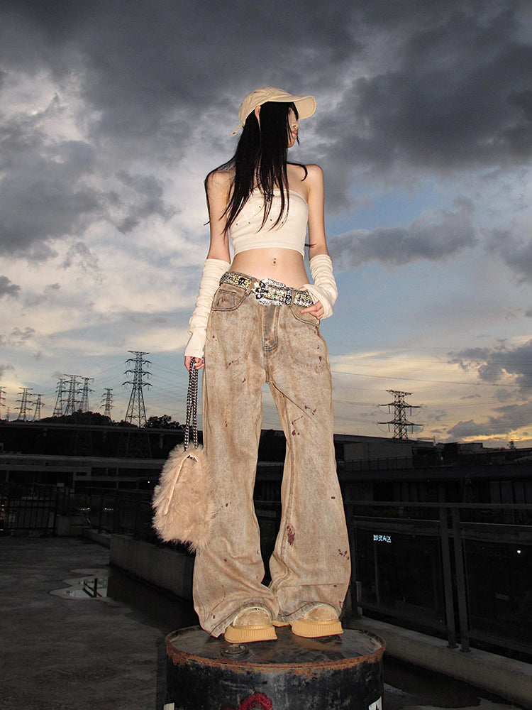 【24s Nov.】Vintage Wash Straight-Leg Denim Pants