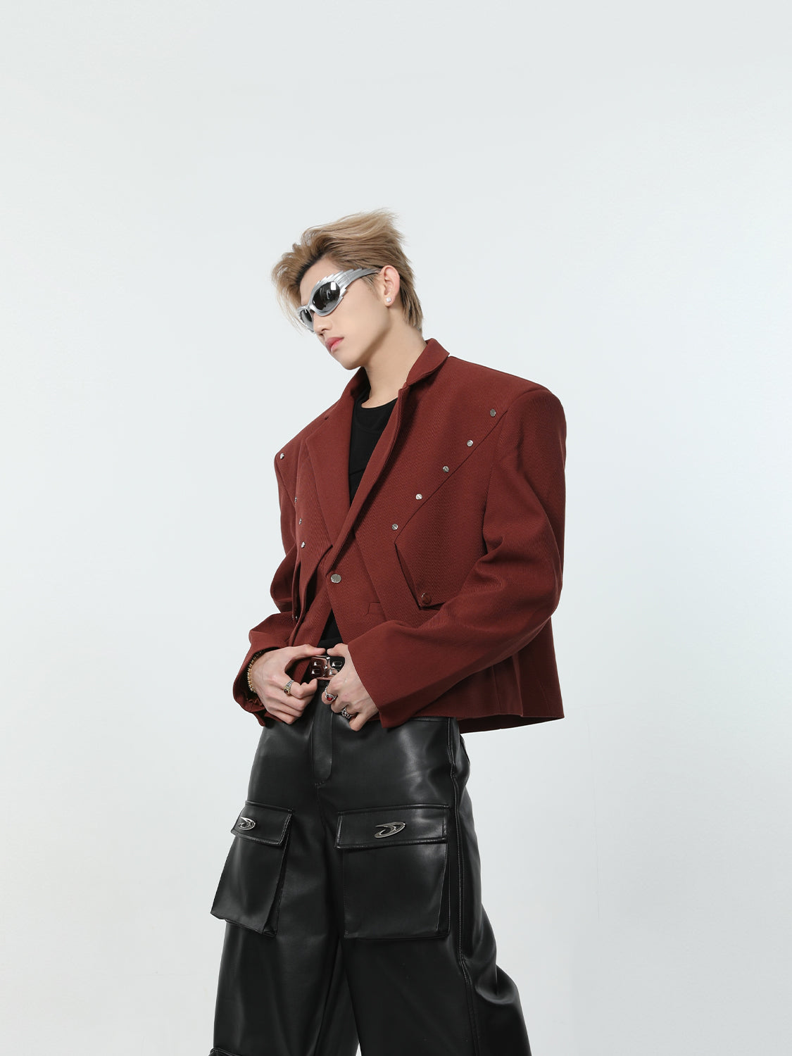 【24s March.】Deconstructed Metal Studded Cropped Jacket