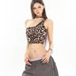 【24s May.】Wild Hottie Leopard Print Off-shoulder Vest