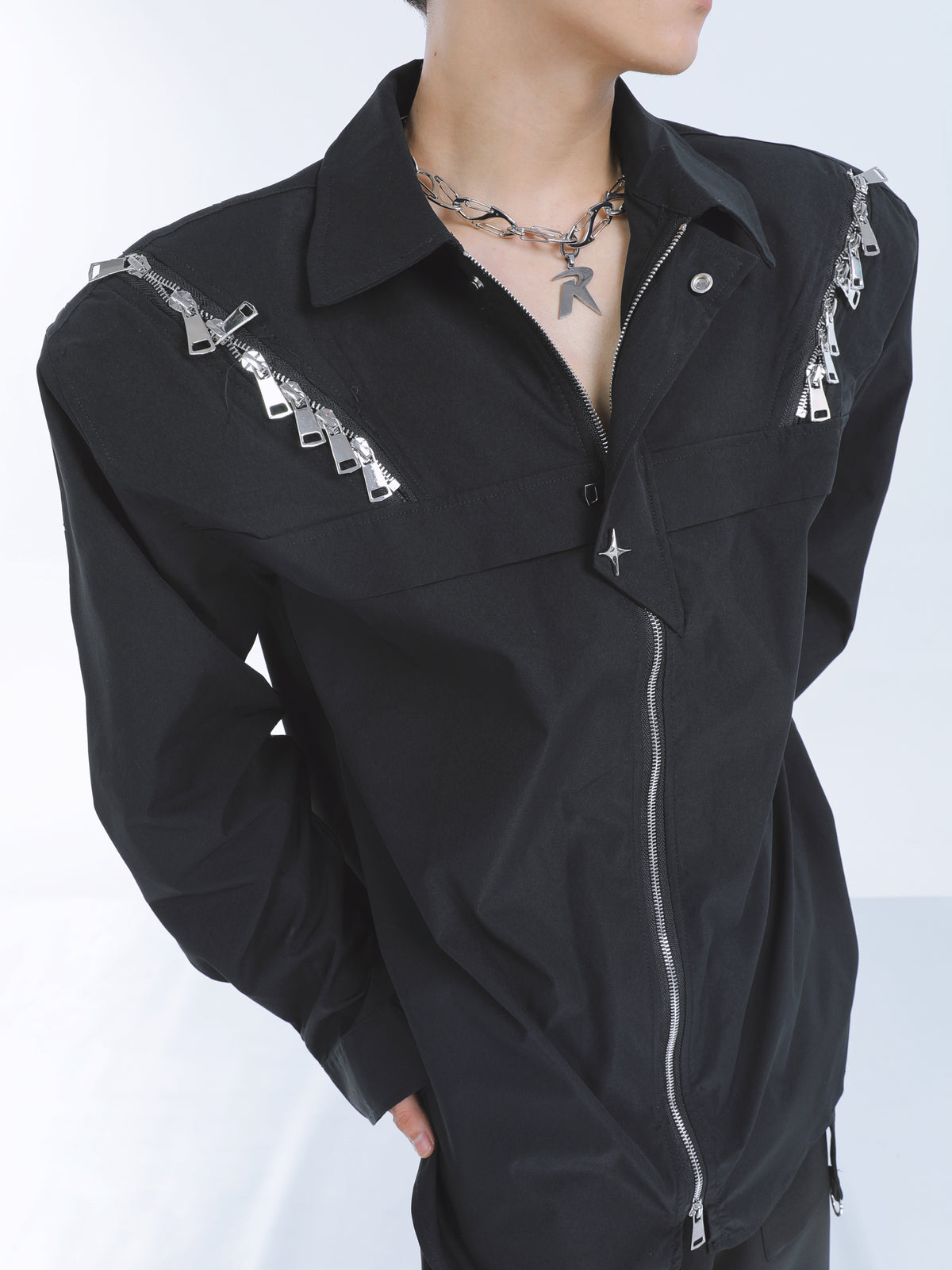 【23s September.】Shoulder Metal Double Zpper Design Shirt + Pants ArtsKoreanMan