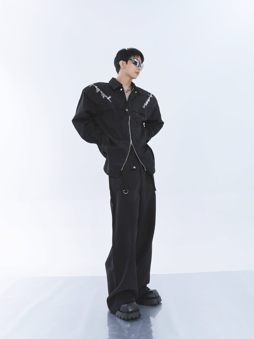 【23s September.】Shoulder Metal Double Zpper Design Shirt + Pants -M/L ArtsKoreanMan