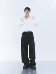 【23s September.】Shoulder Metal Double Zpper Design Shirt + Pants -M/L ArtsKoreanMan