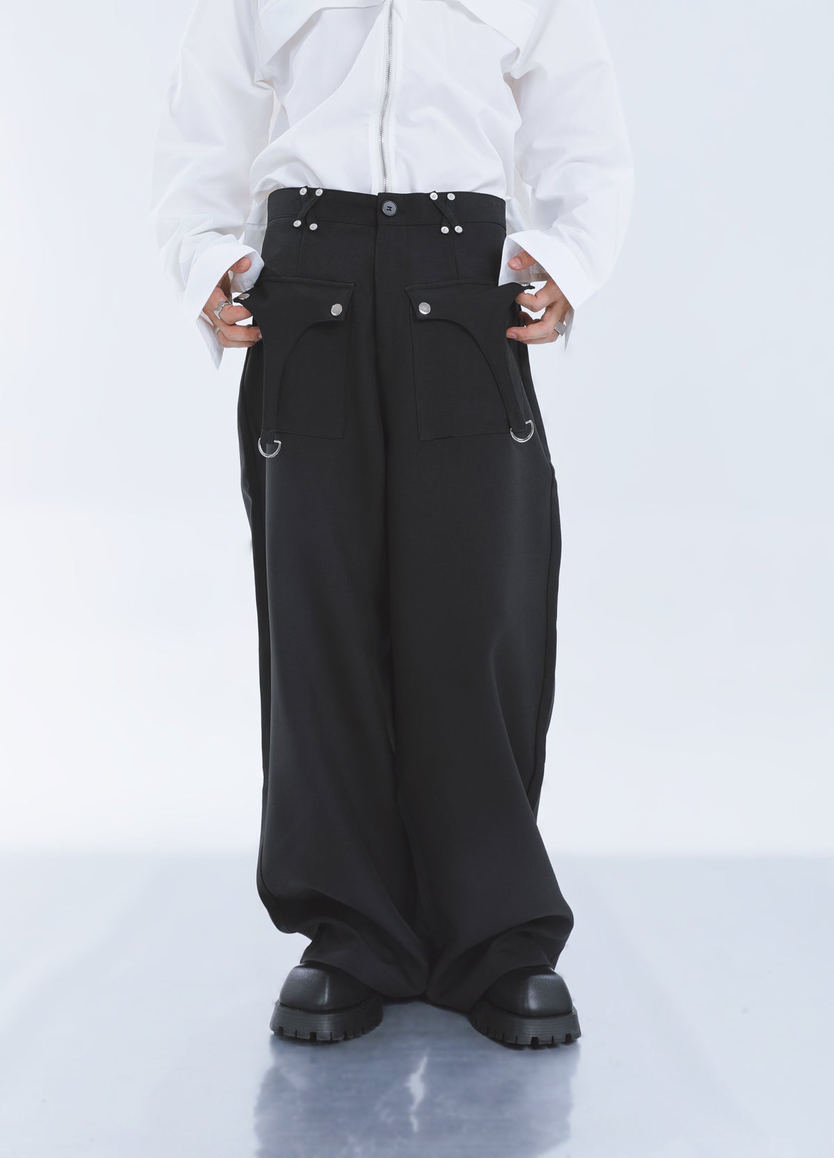 【23s September.】Shoulder Metal Double Zpper Design Shirt + Pants -M/L ArtsKoreanMan