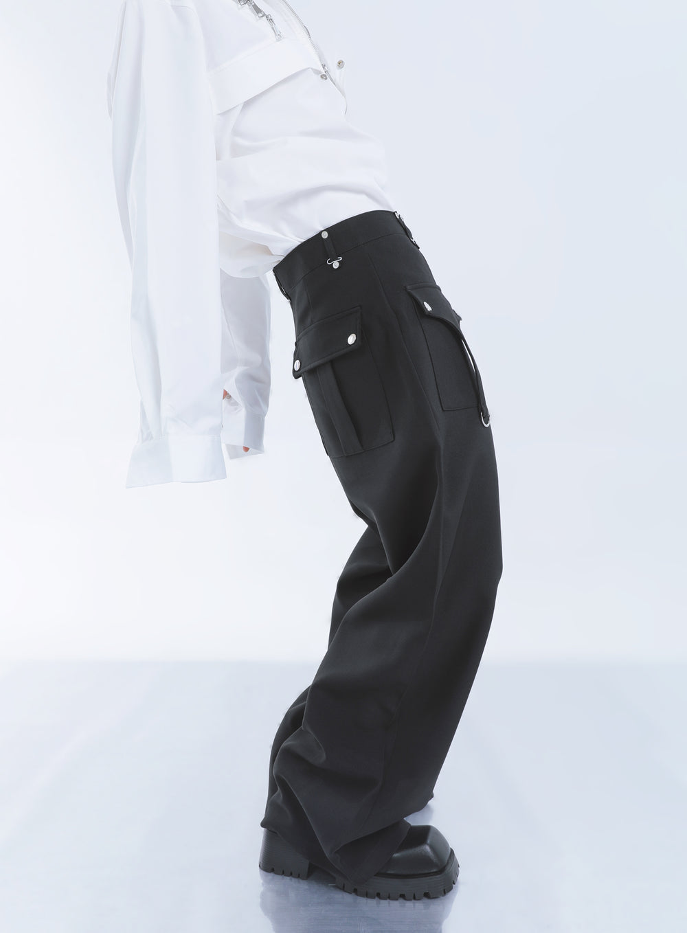 【23s September.】Shoulder Metal Double Zpper Design Shirt + Pants ArtsKoreanMan