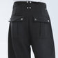 【23s September.】Shoulder Metal Double Zpper Design Shirt + Pants -M/L