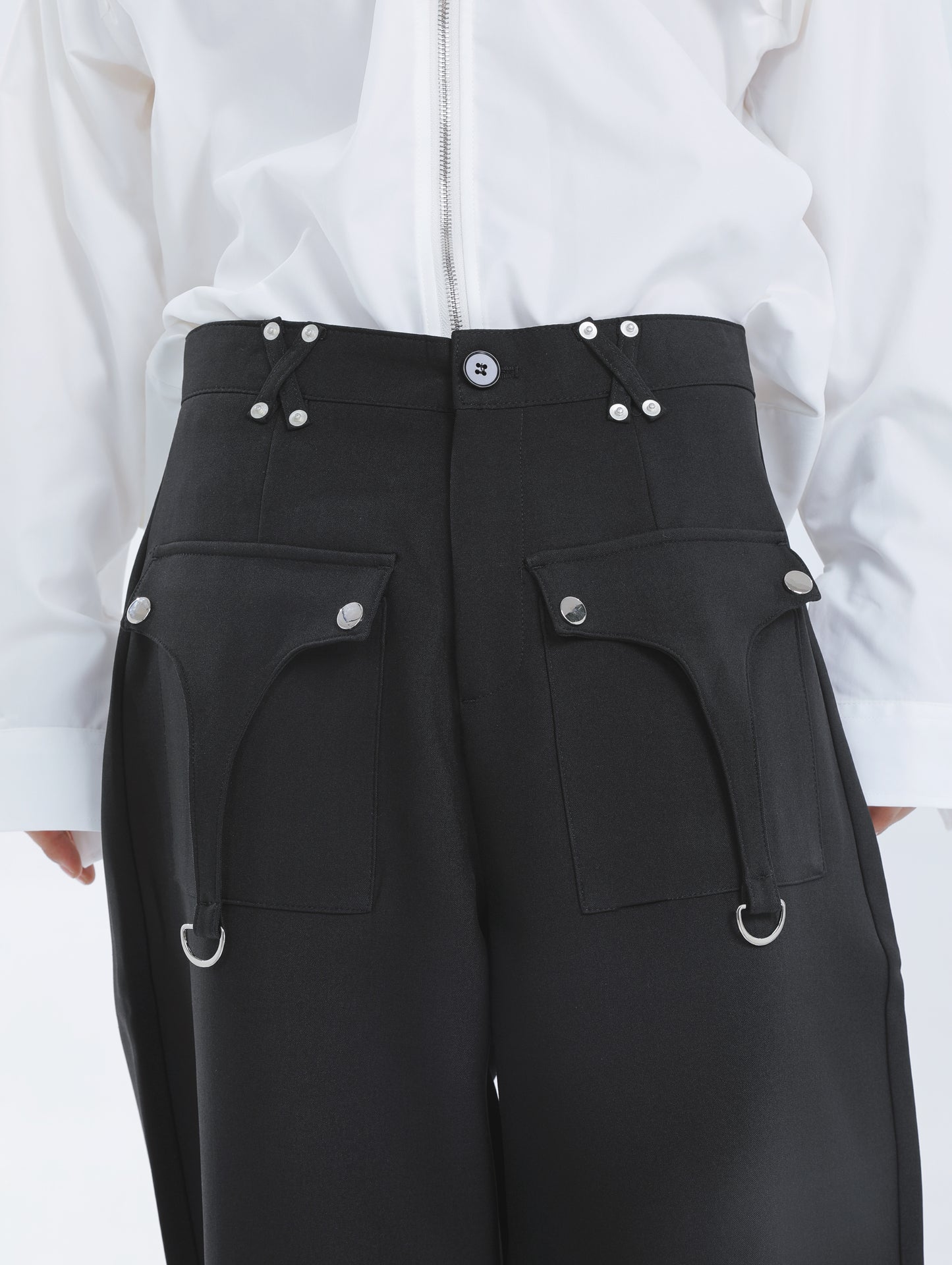 【23s September.】Niche Design Metal Button Pants