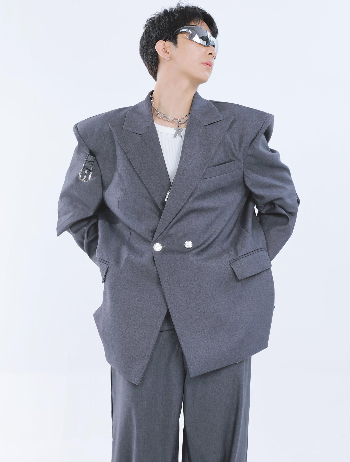 【23s September.】Belt Embellished Casual Suit -M