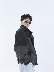 【23s September.】Workwear Retro Patchwork Design Stand Collar Jacket -L ArtsKoreanMan