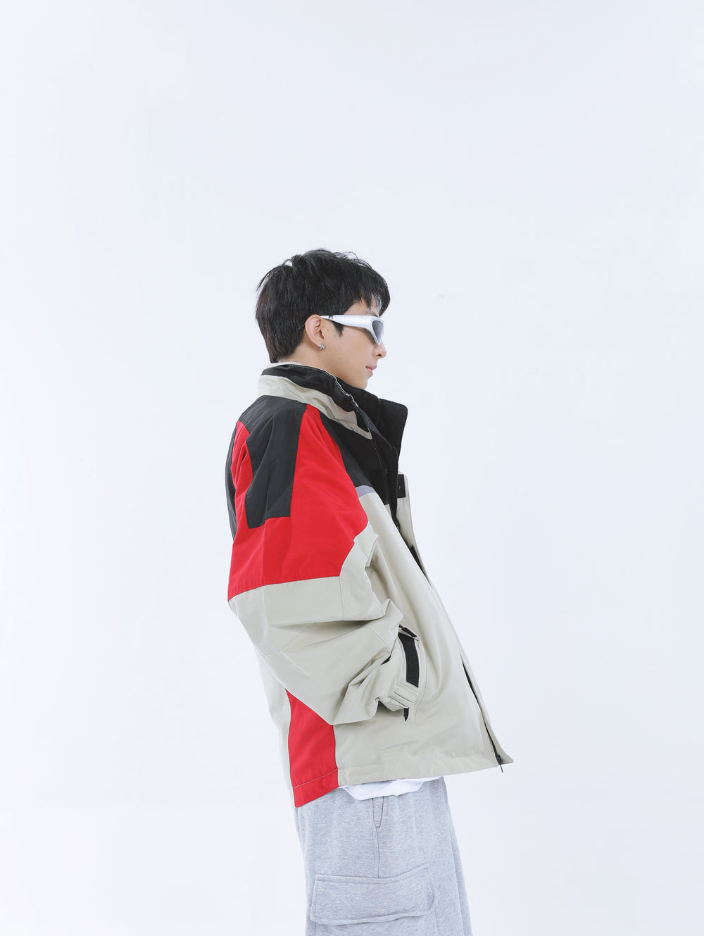 【23s September.】Workwear Retro Patchwork Design Stand Collar Jacket -L ArtsKoreanMan
