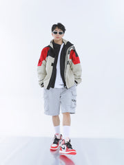 【23s September.】Workwear Retro Patchwork Design Stand Collar Jacket -L ArtsKoreanMan