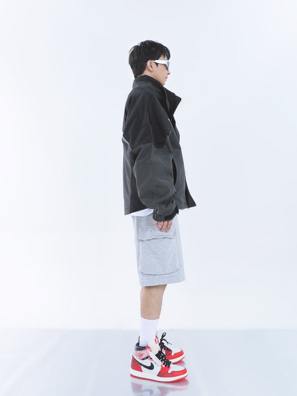 【23s September.】Workwear Retro Patchwork Design Stand Collar Jacket -L ArtsKoreanMan