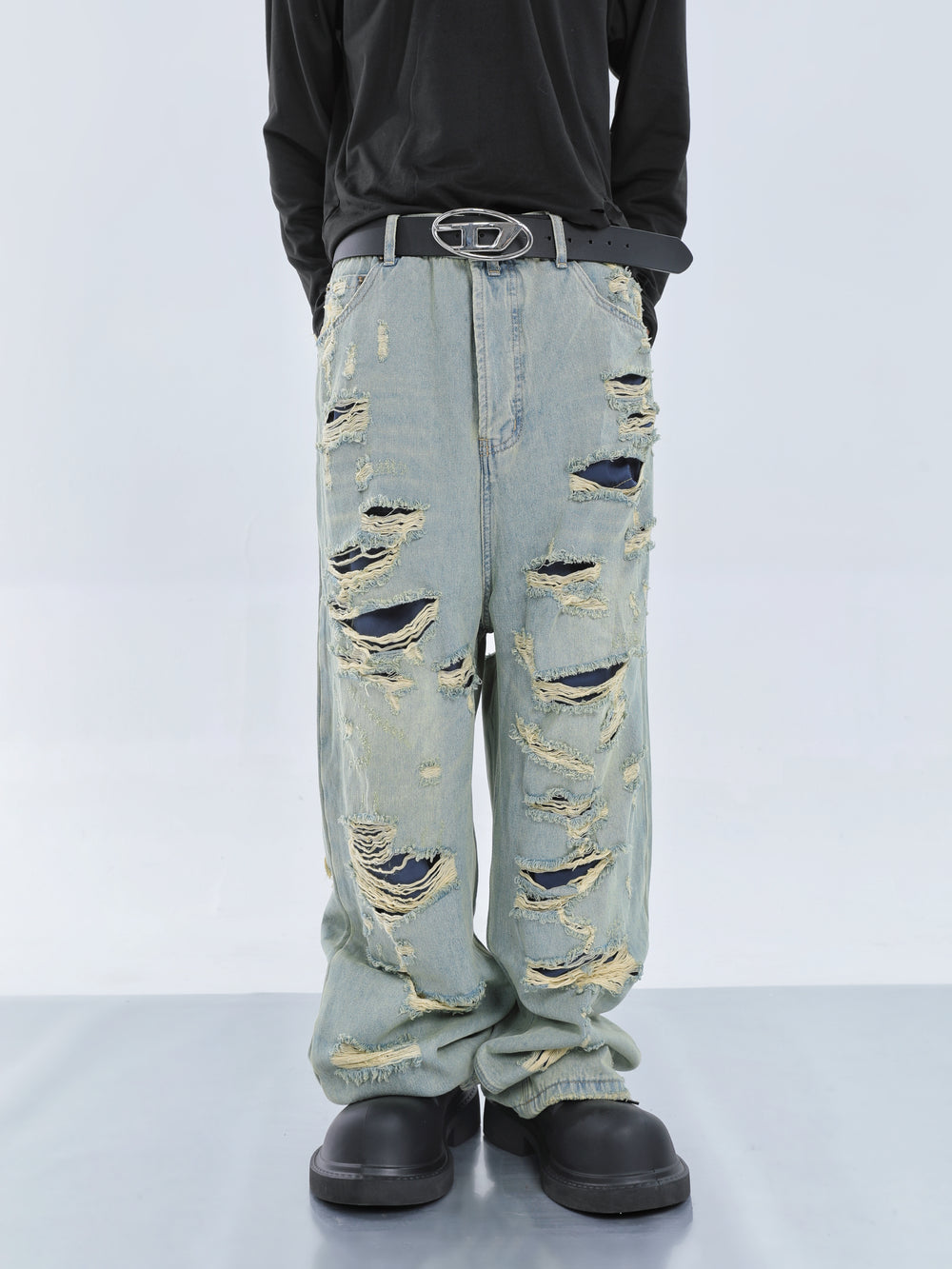 【23s September.】Double Fringed Ripped Jeans ArtsKoreanMan