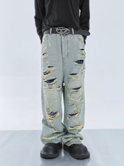 【23s September.】Double Fringed Ripped Jeans ArtsKoreanMan